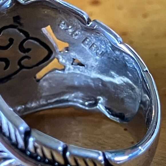 Natural Rainbow Moonstone Sterling Silver Cocktail Ring Size 6 - Picture 6 of 9